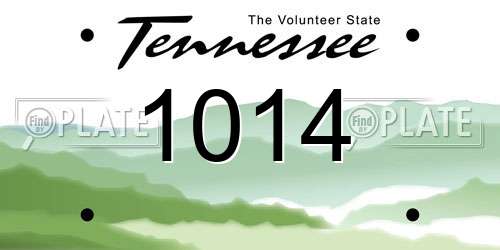 1014 Tennessee License Plate