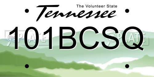 101BCSQ Tennessee License Plate