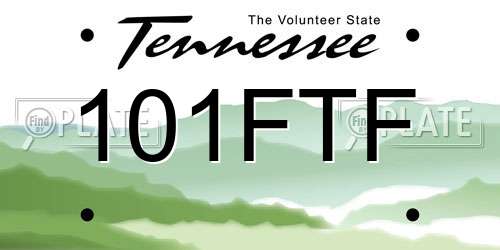 101FTF Tennessee License Plate