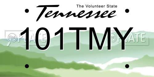 101TMY Tennessee License Plate