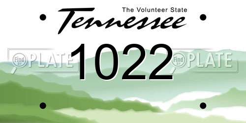 1022 Tennessee License Plate