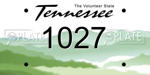1027 Tennessee License Plate