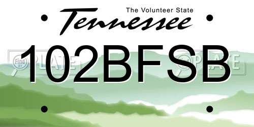 102BFSB Tennessee License Plate