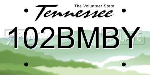 102BMBY Tennessee License Plate