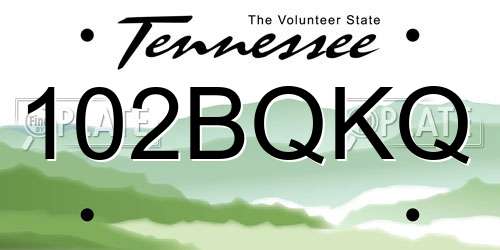102BQKQ Tennessee License Plate