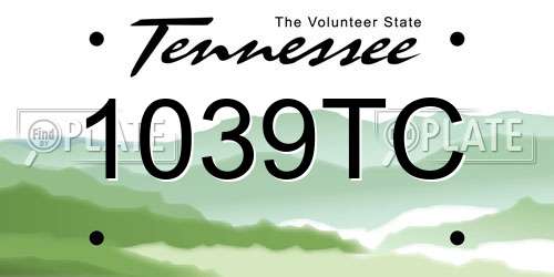 1039TC Tennessee License Plate