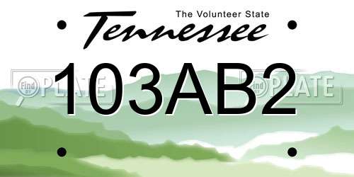 103AB2 Tennessee License Plate