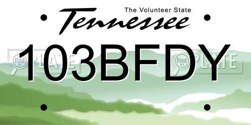 103BFDY Tennessee License Plate