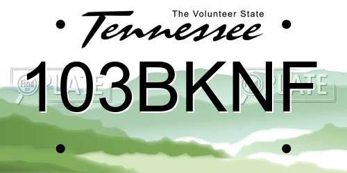 103BKNF Tennessee License Plate