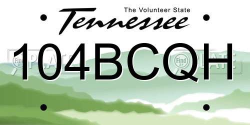 104BCQH Tennessee License Plate