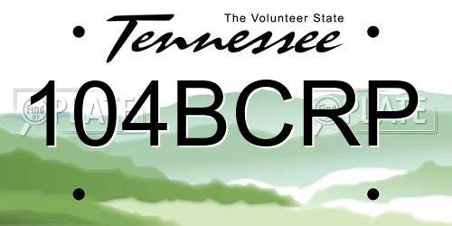 104BCRP Tennessee License Plate