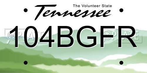 104BGFR Tennessee License Plate