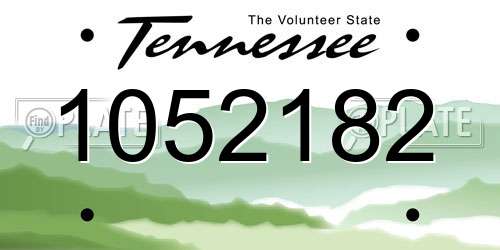 1052182 Tennessee License Plate