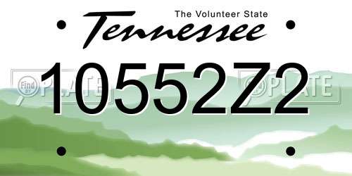 10552Z2 Tennessee License Plate