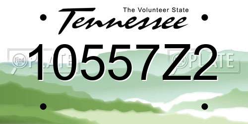 10557Z2 Tennessee License Plate