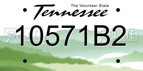 10571B2 Tennessee License Plate
