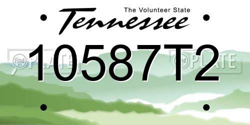 10587T2 Tennessee License Plate