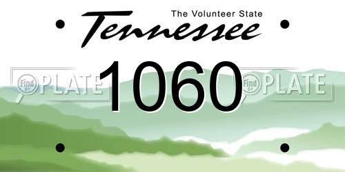 1060 Tennessee License Plate