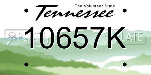 10657K Tennessee License Plate