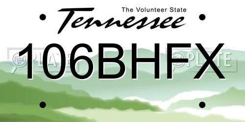 106BHFX Tennessee License Plate