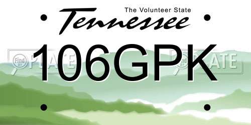 106GPK Tennessee License Plate