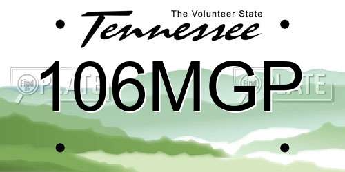 106MGP Tennessee License Plate