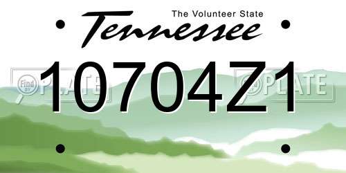 10704Z1 Tennessee License Plate