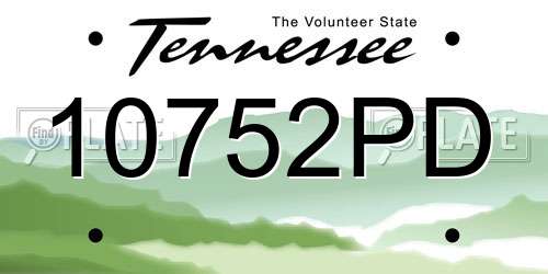 10752PD Tennessee License Plate