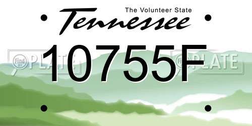 10755F Tennessee License Plate