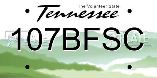 107BFSC Tennessee License Plate