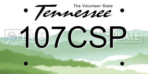 107CSP Tennessee License Plate