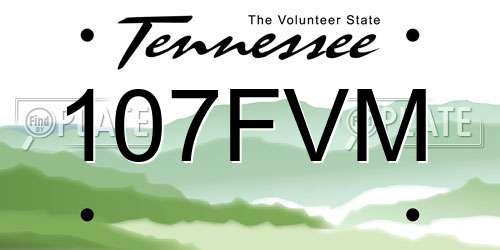 107FVM Tennessee License Plate