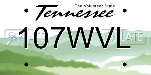 107WVL Tennessee License Plate