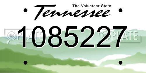 1085227 Tennessee License Plate