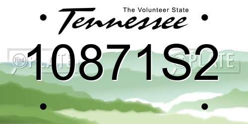 10871S2 Tennessee License Plate