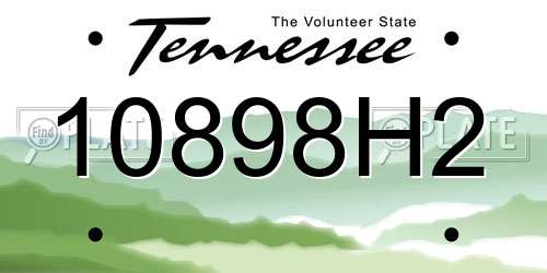 10898H2 Tennessee License Plate