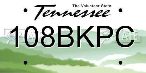108BKPC Tennessee License Plate