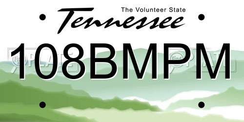 108BMPM Tennessee License Plate