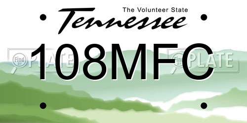 108MFC Tennessee License Plate