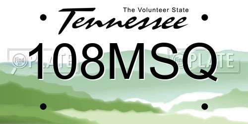 108MSQ Tennessee License Plate