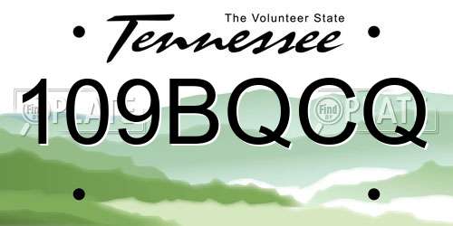 109BQCQ Tennessee License Plate