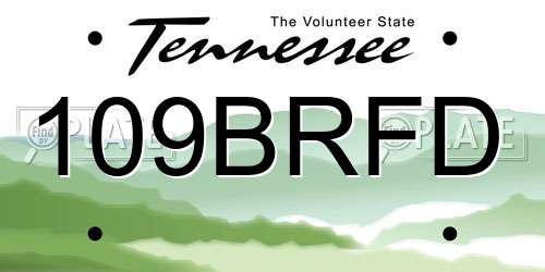 109BRFD Tennessee License Plate