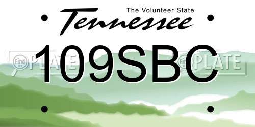 109SBC Tennessee License Plate