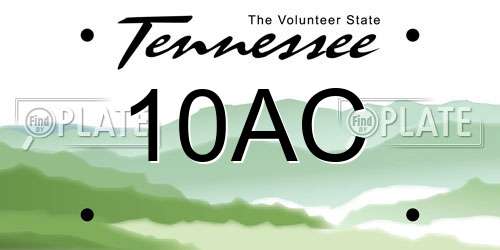 10AC Tennessee License Plate