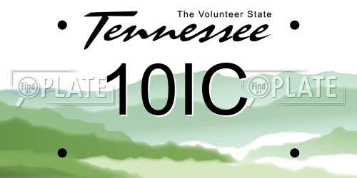 10IC Tennessee License Plate