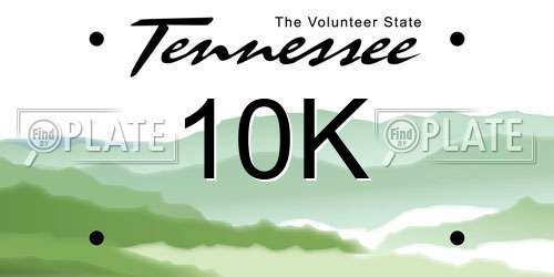 10K Tennessee License Plate