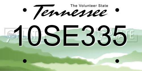 10SE335 Tennessee License Plate