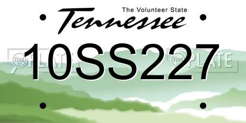 10SS227 Tennessee License Plate