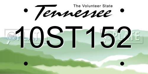 10ST152 Tennessee License Plate