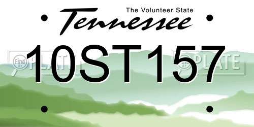 10ST157 Tennessee License Plate